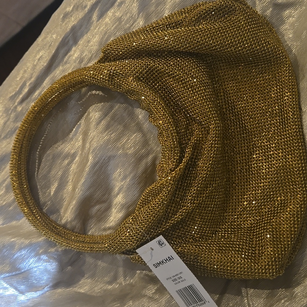 Simkha Gold Mesh Shoulder Bag